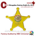 2015 high quality custom metal star shaped badge